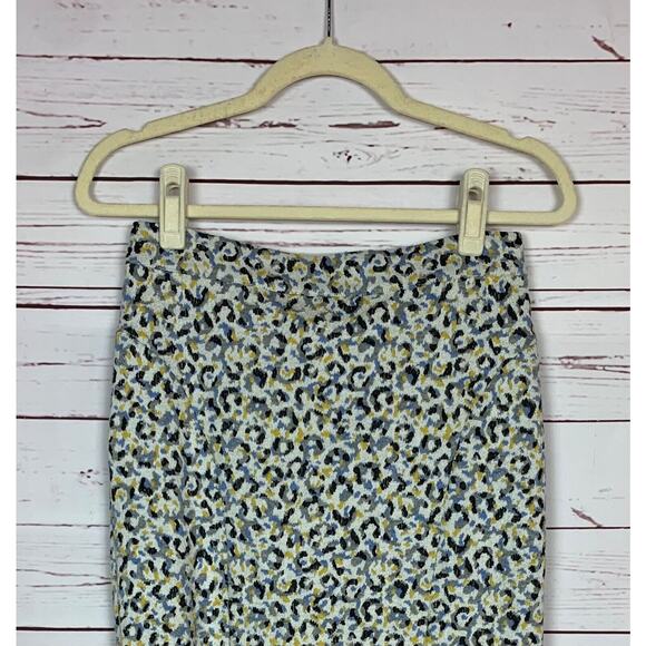 Maeve By Anthropologie Women's S Small Blue Yellow Pencil Dressy Career Skirt - Picture 4 of 12